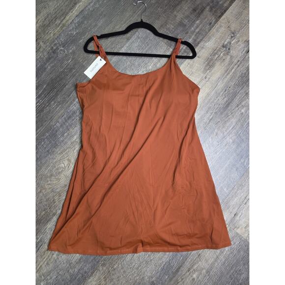 Ovruns Pants - Ovruns Women's Exercise Tennis Dress Built-In Shorts XXL Rust Orange NWT